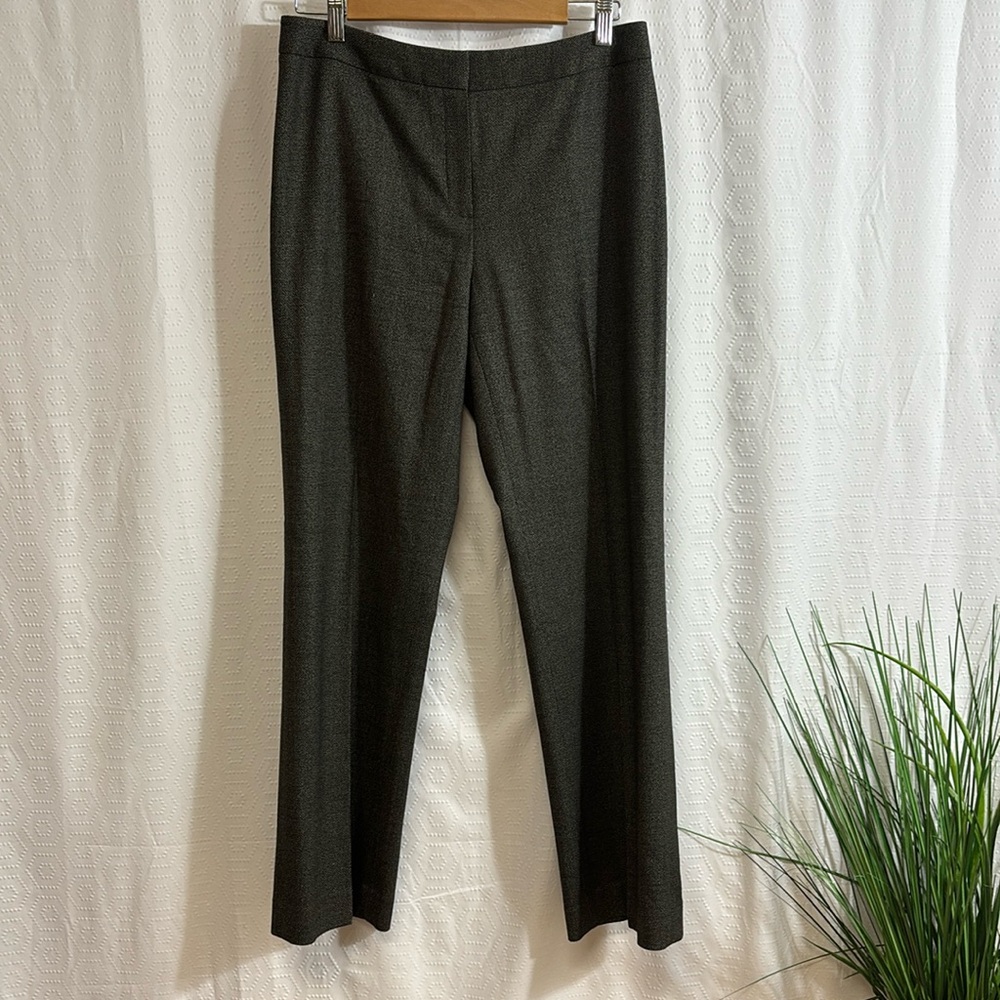 Lafayette 148 wool New York Menswear Pants black Size 8 Wool silk Wide Leg